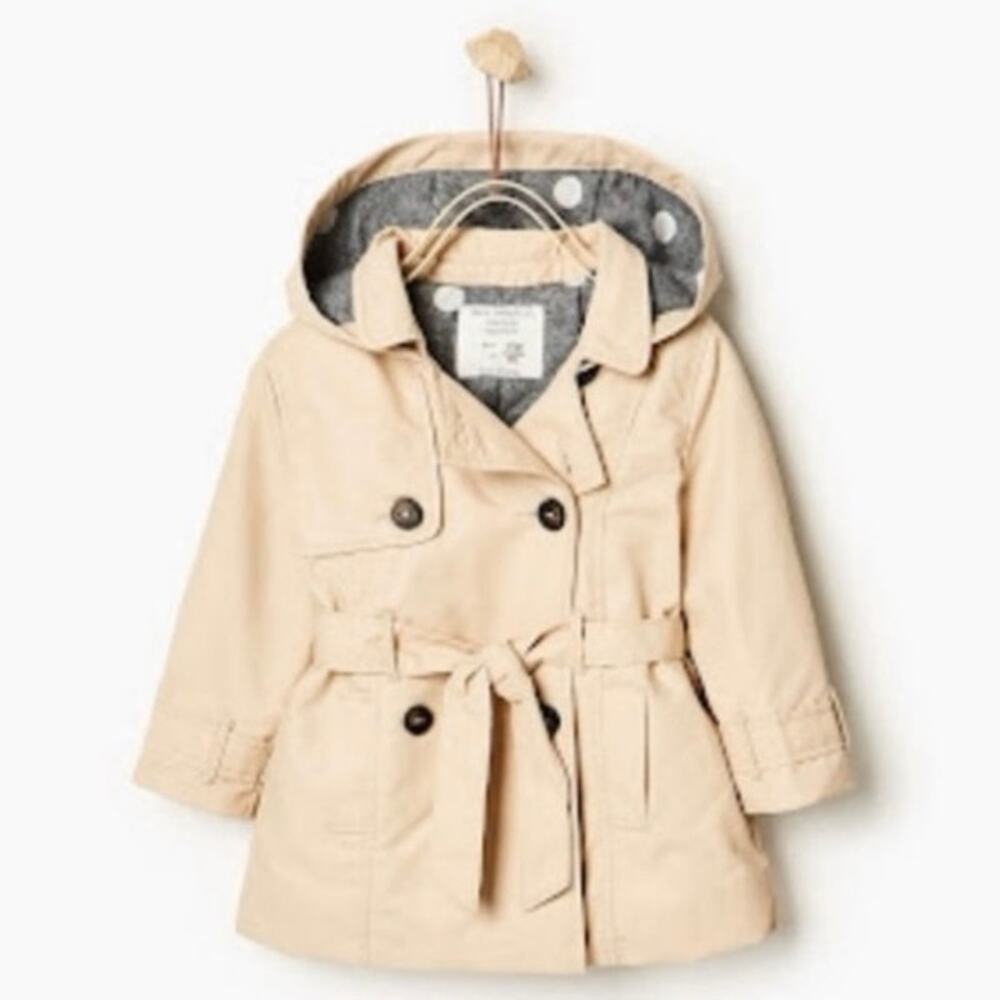 Zara trench coat excellent condition raincoat knit inside extra warmth size 2/3